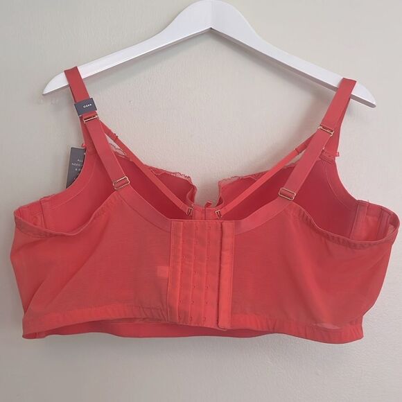 NWT Cacique Lightly Lined Balconette Salmon Pink Lace Underwire Bra 44DD - Picture 6 of 8